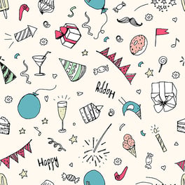 Illustrated party birthday card background