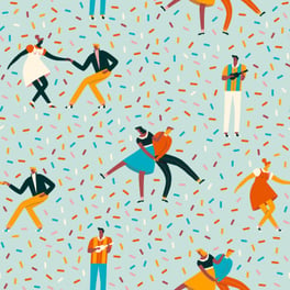 dancing birthday card background