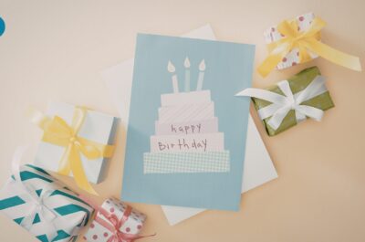 Golden birthday card