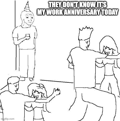 Dancing party work anniversary meme