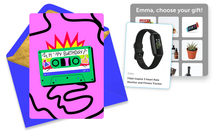 Birthday eCard by Kudoboard with option to include a gift