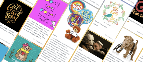 Get well soon Kudoboard filled with posts