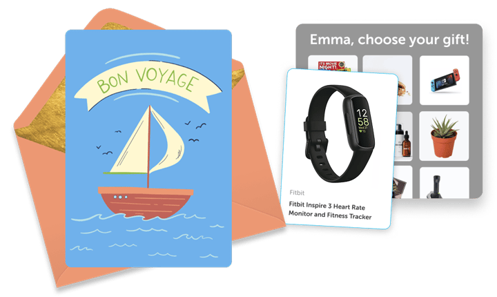 Bon Voyage farewell eCard by Kudoboard with option to include a gift