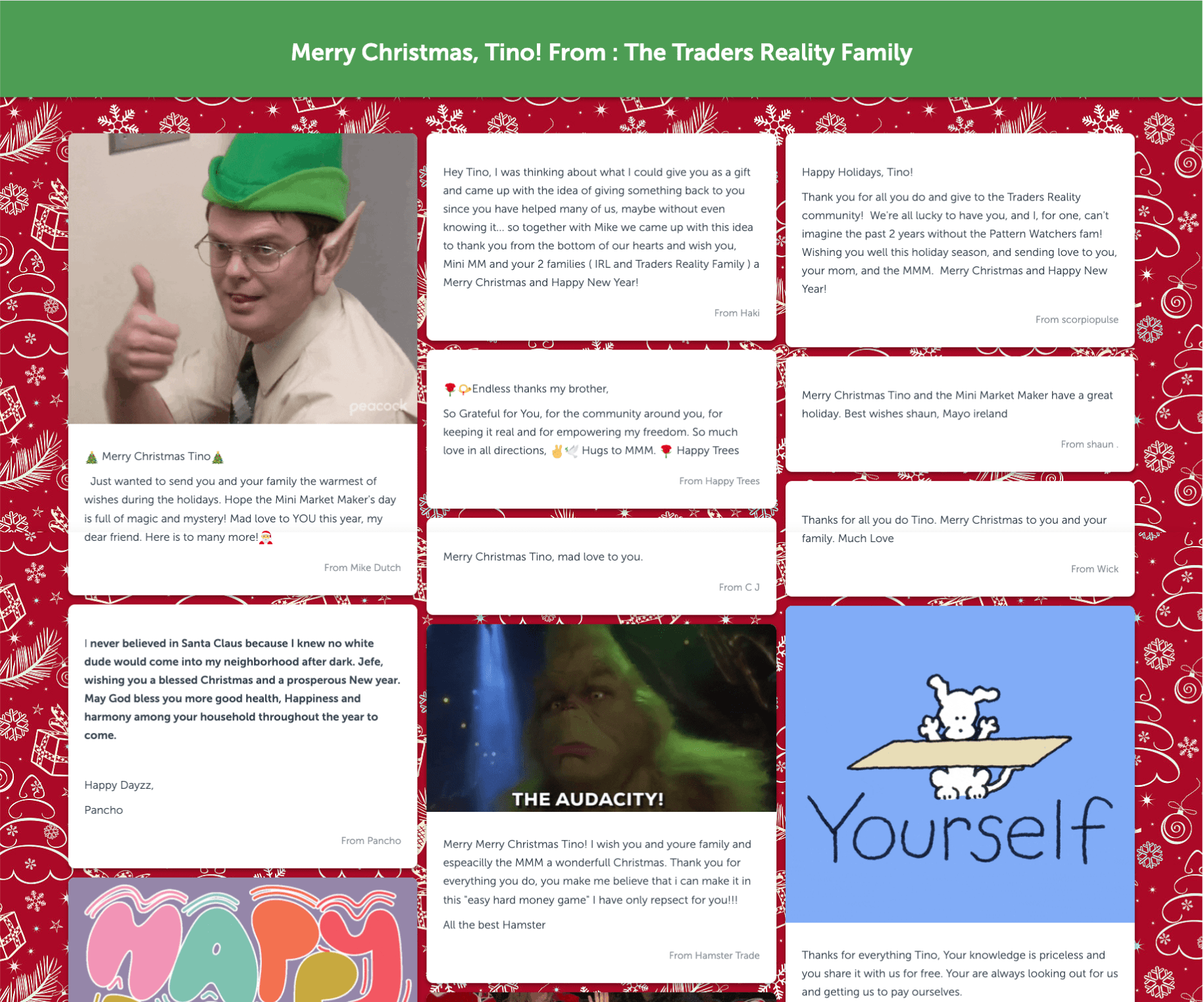 Holiday card for employees