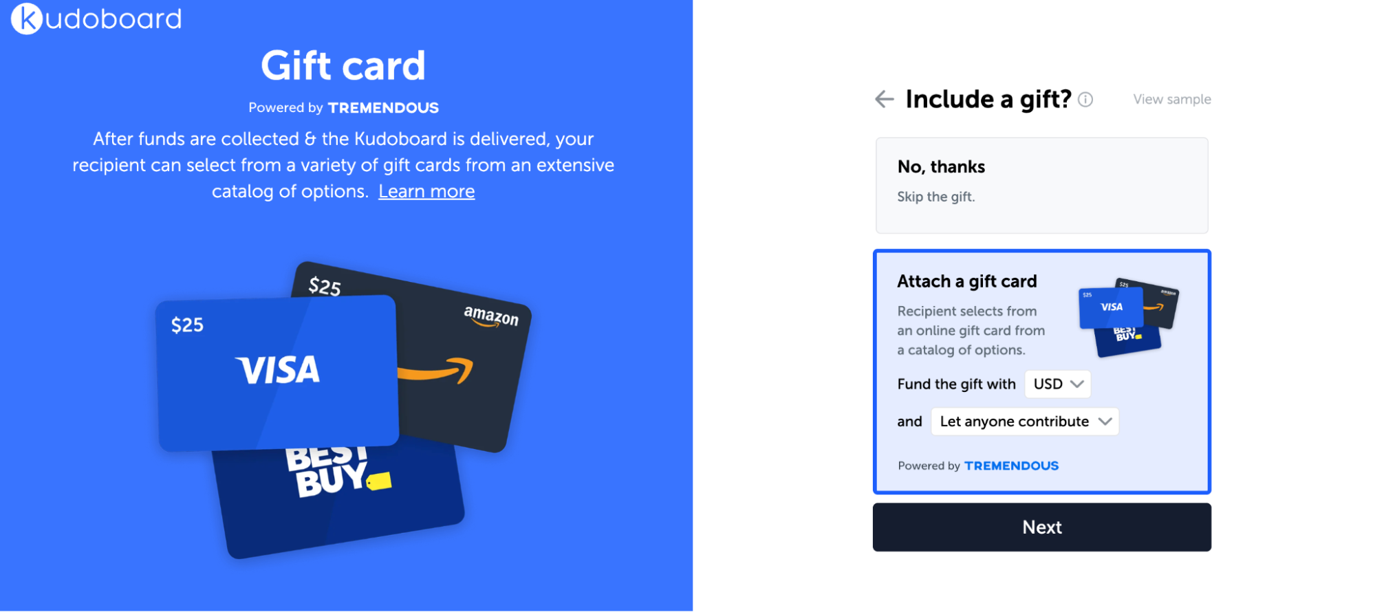 Gift card for employees