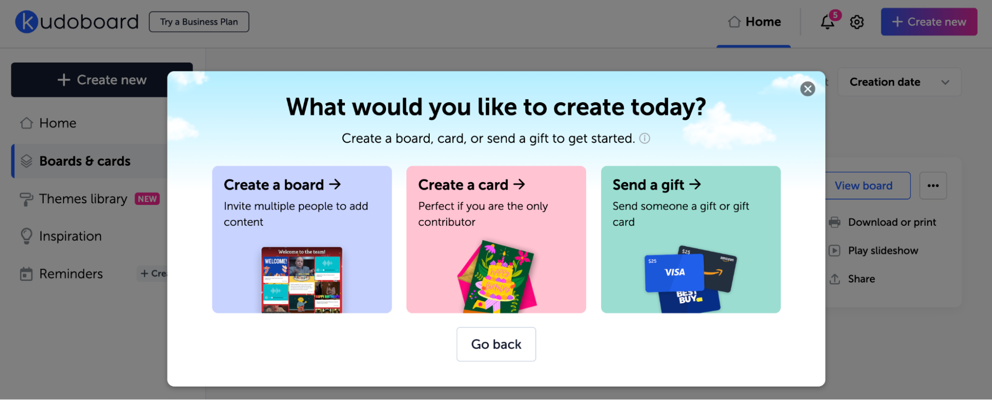 Create card