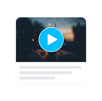 Kudoboard slideshow of employee recognition posts with play button
