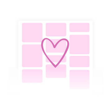 Icon with heart representing printed online memorial posters by Kudoboard