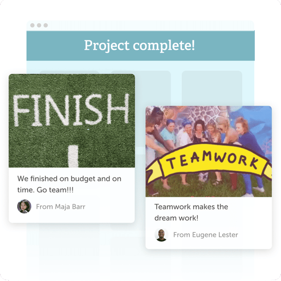 Project complete! board with posts