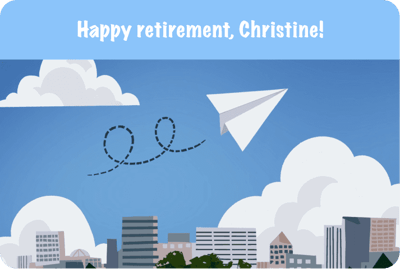 Happy retirement, Christine! Kudoboard